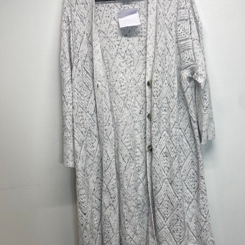 White flecked j. jill long Cardigan size XXL